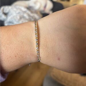 Citrine and White Sapphire Bolo Bracelet in silver